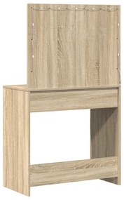Mesa de Maquilhagem com Luzes LED Carvalho Sonoma 78.5x41x135 cm