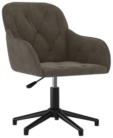 Cadeiras de jantar giratórias 2 pcs veludo cinzento-escuro