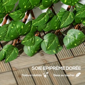 Conjunto de 2 sebes artificiais 2 x 1 m em treliça extensível - Proteção visual com folhagem realista, Verde