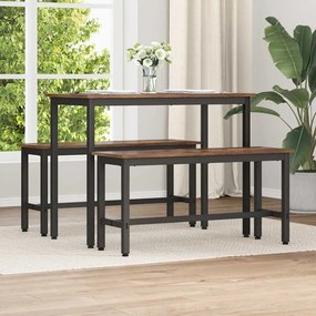 vidaXL Banco de Jantar 2 pcs Carvalho Defumado 100 x 32,5 x 48,5 cm
