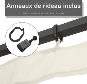 Redes mosquiteiras para tenda ou pavilhão de jardim 3 x 4 m - conjunto de 4 redes mosquiteiras com fecho de correr + ganchos de fixação