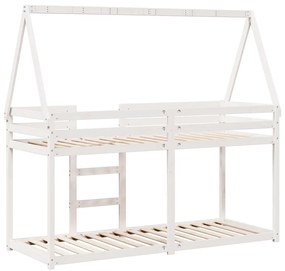 Beliche com telhado 75x190 cm madeira de pinho maciça branco
