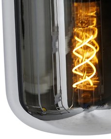 Candeeiro suspenso design preto vidro fumê 3-luzes - BLISS Design