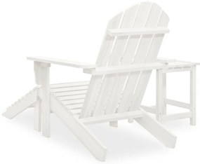 Cadeira de jardim Adirondack c/ otomano e mesa abeto branco