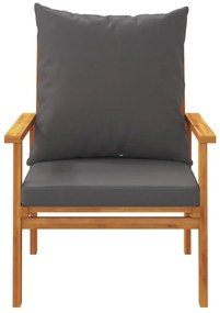 5 pcs conjunto lounge de jardim c/ almofadões acácia maciça