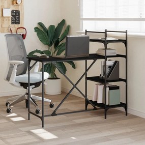 vidaXL Secretária de computador com prateleiras 120x47x109 cm preto