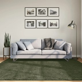 vidaXL Tapete pelo curto macio lavável HUARTE 200x200cm verde-floresta