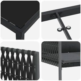 Conjunto de Jantar de Jardim 5 Peças com Almofadas e Cadeiras de Poli