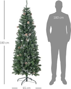 Árvore de Natal artificial com 618 ramos cobertos de neve, suporte em aço, com base dobrável em aço