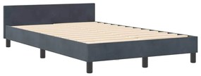 Estrutura de Cama vidaXL Cinza Escuro 120x190 cm Veludo