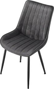 Conjunto 2 cadeiras de sala de jantar ou cozinha, pernas de aço cinzento-preto