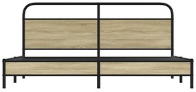 Estrutura de cama sem colchão 193x203cm metal carvalho sonoma