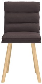 Cadeiras de jantar 2 pcs tecido castanho-escuro