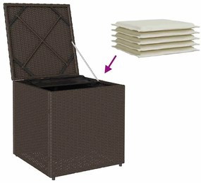 Caixa de Armazenamento Externa Marrom e Creme Rattan Médio