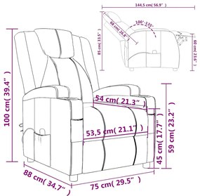 Cadeira de massagens couro artificial branco nata