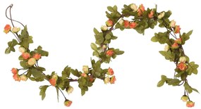 Grinaldas de flores de Natal 6 pcs 215 cm vermelho pôr-do-sol