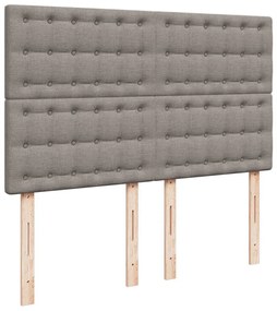 Cama com molas/colchão 140x190 cm tecido castanho-acinzentado