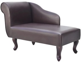 vidaXL Chaise longue couro artificial castanho