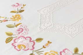 Toalha de mesa de linho bordada a mão 180x350 cm