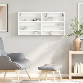 Armário vitrine 100x8,5x50 cm derivados de madeira branco