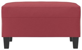 Apoio de pés 70x55x41 cm couro artificial vermelho tinto