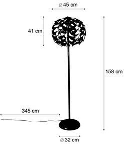 Candeeiro de pé vintage ouro antigo 45 cm 2 luzes - Linden Clássico / Antigo