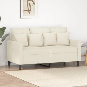 vidaXL Sofá de 2 lugares veludo 120 cm cor creme