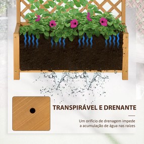 Outsunny Floreira de Jardim com Treliça Caixa de Plantio com Suporte para Plantas Trepadeiras para Cultivo de Plantas Flores para Pátio Terraço Varanda 90x45x180cm Madeira