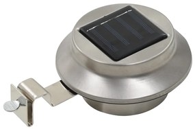 Candeeiro de exterior solar LED 6 pcs branco redondo 12 cm
