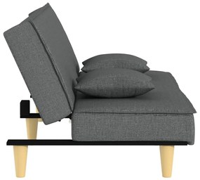 Sofá-cama tecido cinzento-escuro