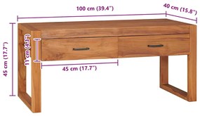 Móvel de TV 100x40x45 cm madeira de teca