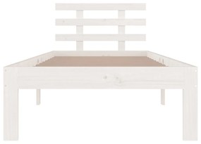 Estrutura cama pequena solteiro 75x190 cm madeira maciça branco