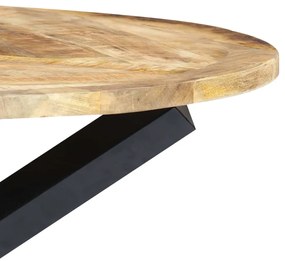 Mesa de jantar redonda 120x76 cm madeira de mangueira maciça