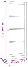 Porta Interior "ORKDAL" Branca 83x232x4 cm de Madeira Sólida de Pinhei