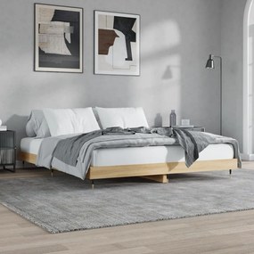 Estrutura de cama 120x200 cm derivados madeira carvalho sonoma