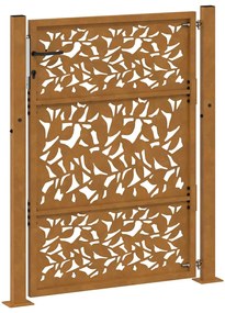 Portão de jardim 105x130 cm design de folha de aço resistente