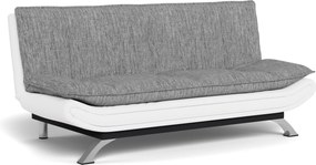 Sofá-cama Norsica 228, Branco, Cinzento claro, 91x196x98cm, 42 kg, Pernas: Metal, Parcialmente montado, Madeira: Pinheiro