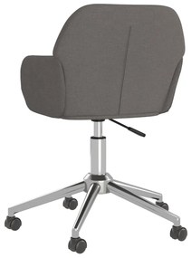 Cadeiras de jantar giratórias 2 pcs tecido cinzento-escuro
