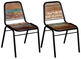 Cadeiras de jantar 2 pcs madeira recuperada maciça