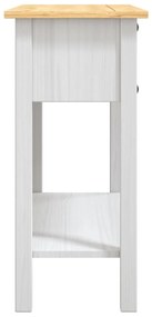 Consola de Entrada Guiada - 90x34,5x73 cm - Cor Branco - Pinho Mexican