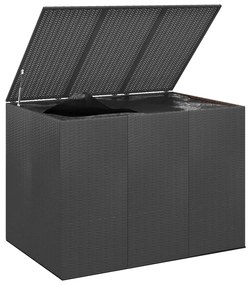 Caixa para almofadões de jardim 145x100x103 cm vime PE preto