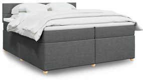 vidaXL Cama com molas/colchão 200x200 cm tecido cinzento-escuro