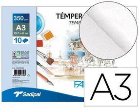 Bloco de Desenho Aguarela Sadipal Fabriano Colado Din A3 10 Folhas 350 g/m2 Grao Suave