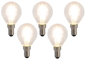 Conjunto de 5 lâmpadas de filamento LED E14 P45 4W 470 lm 2700K