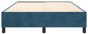 Estrutura de cama sem colchão 140x200 cm veludo azul-escuro