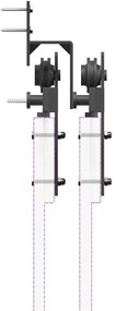 Kit de ferragens para porta deslizante 305 cm aço preto