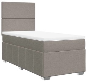 Cama com molas/colchão 80x200 cm tecido castanho-acinzentado