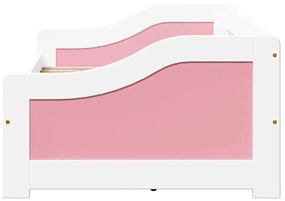 Sofá-cama com 2 gavetas sem colchão 90x200 cm IRUN branco&amp;rosa