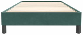 Cama com molas sem colchão 90x220 cm veludo verde-escuro