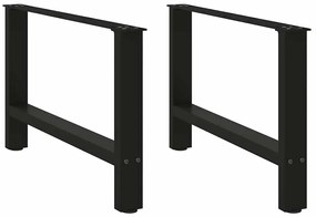 Pés para mesa de centro pretos 2 peças 70x(42-43) cm aço
